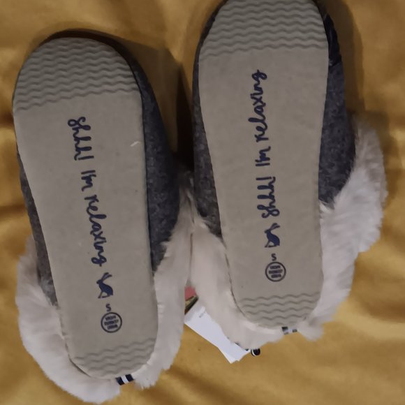 Joules Womens Slippet Luxe Grey Fleece Lining Scuff Slippers - Picture 4 of 4